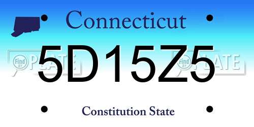5D15Z5 Connecticut License Plate