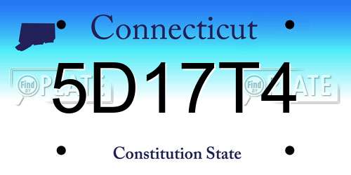 5D17T4 Connecticut License Plate