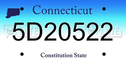 5D20522 Connecticut License Plate