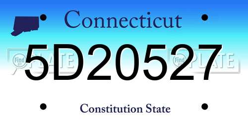 5D20527 Connecticut License Plate