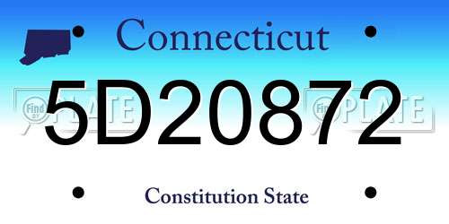 5D20872 Connecticut License Plate
