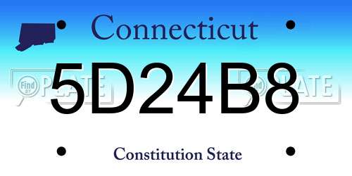 5D24B8 Connecticut License Plate
