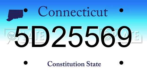 5D25569 Connecticut License Plate