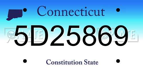 5D25869 Connecticut License Plate