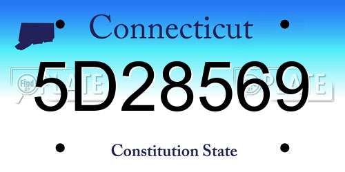 5D28569 Connecticut License Plate