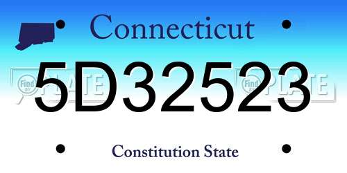 5D32523 Connecticut License Plate