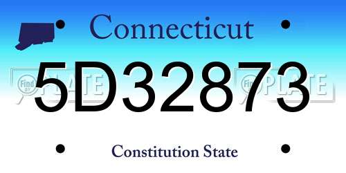 5D32873 Connecticut License Plate