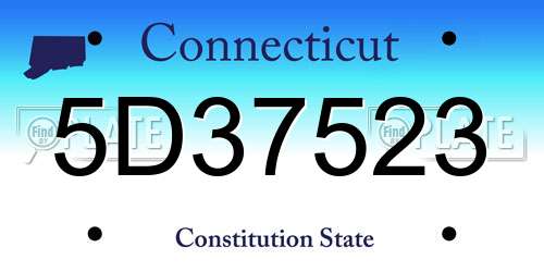 5D37523 Connecticut License Plate