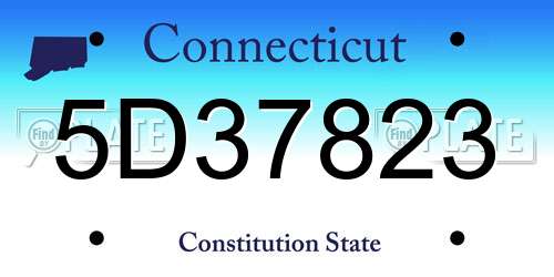 5D37823 Connecticut License Plate