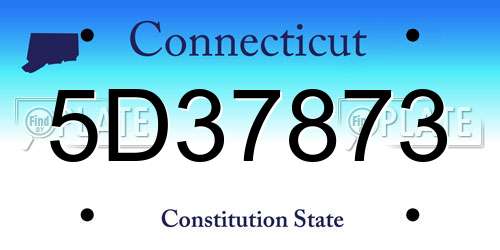 5D37873 Connecticut License Plate
