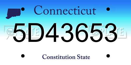 5D43653 Connecticut License Plate