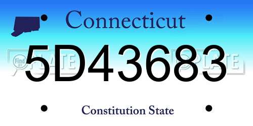5D43683 Connecticut License Plate