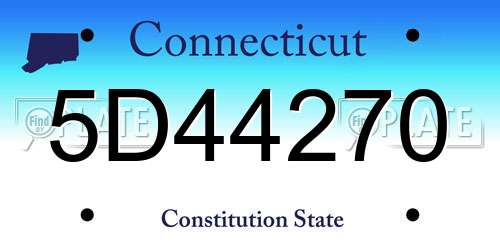 5D44270 Connecticut License Plate