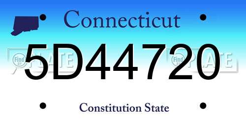 5D44720 Connecticut License Plate