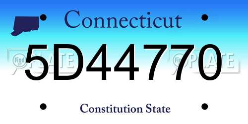 5D44770 Connecticut License Plate