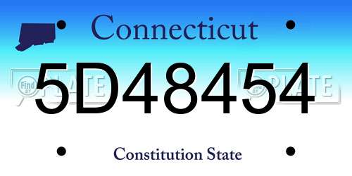 5D48454 Connecticut License Plate