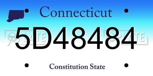 5D48484 Connecticut License Plate