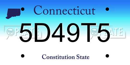 5D49T5 Connecticut License Plate