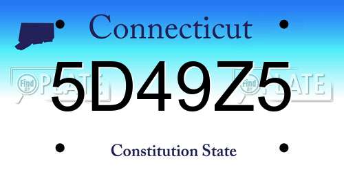 5D49Z5 Connecticut License Plate