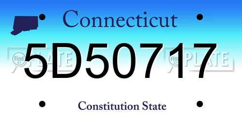 5D50717 Connecticut License Plate
