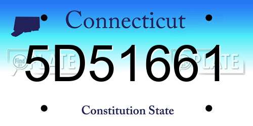 5D51661 Connecticut License Plate