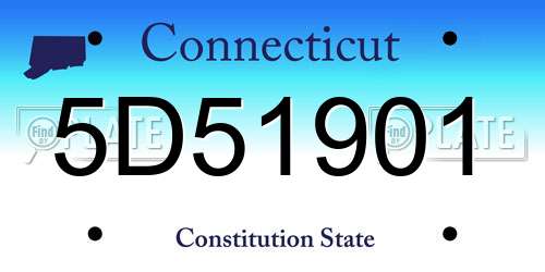 5D51901 Connecticut License Plate
