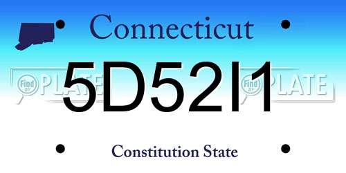 5D52I1 Connecticut License Plate