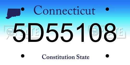 5D55108 Connecticut License Plate