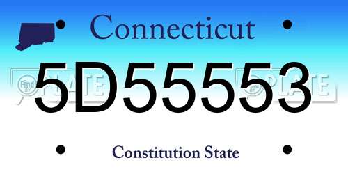 5D55553 Connecticut License Plate