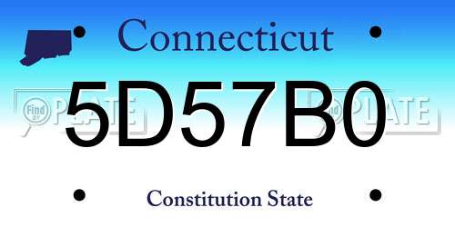 5D57B0 Connecticut License Plate
