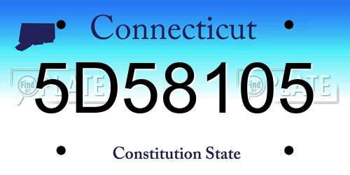 5D58105 Connecticut License Plate