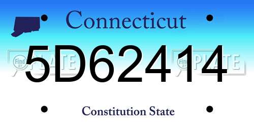 5D62414 Connecticut License Plate