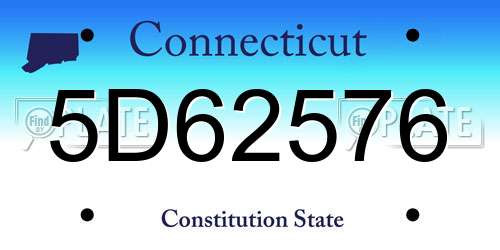5D62576 Connecticut License Plate