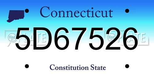 5D67526 Connecticut License Plate