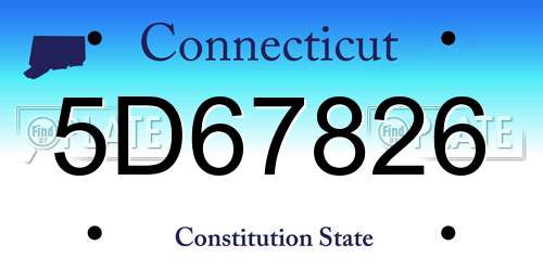 5D67826 Connecticut License Plate