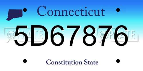 5D67876 Connecticut License Plate