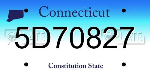 5D70827 Connecticut License Plate