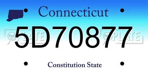 5D70877 Connecticut License Plate