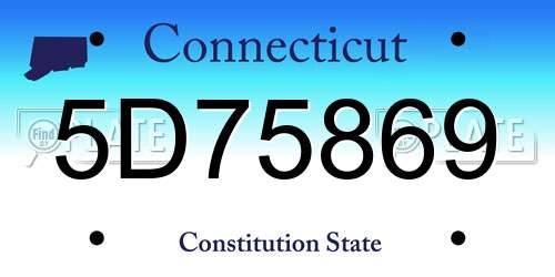 5D75869 Connecticut License Plate