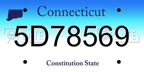 5D78569 Connecticut License Plate