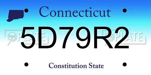 5D79R2 Connecticut License Plate
