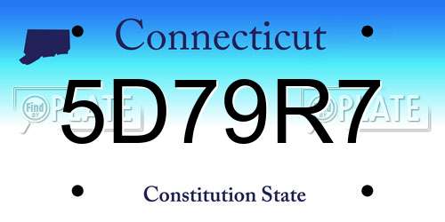 5D79R7 Connecticut License Plate