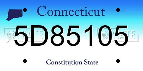 5D85105 Connecticut License Plate