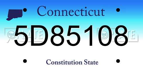 5D85108 Connecticut License Plate
