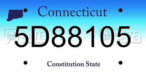 5D88105 Connecticut License Plate