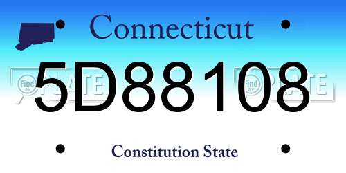 5D88108 Connecticut License Plate