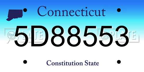 5D88553 Connecticut License Plate