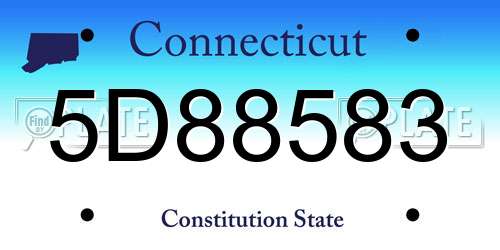 5D88583 Connecticut License Plate