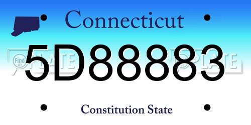 5D88883 Connecticut License Plate