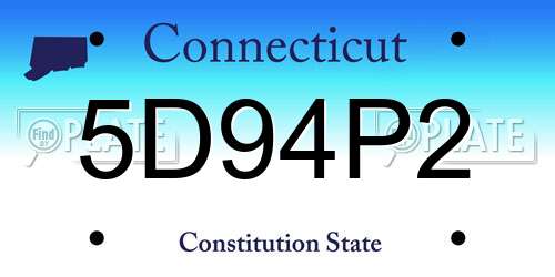 5D94P2 Connecticut License Plate